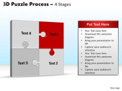 3d puzzle process stages 4 powerpoint slides and ppt templates 0412