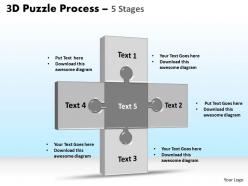 3d puzzle process stages 5 powerpoint slides and ppt templates 0412