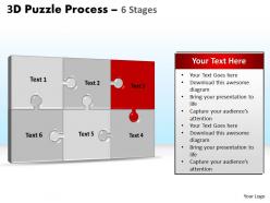 3d puzzle process stages 6 powerpoint slides and ppt templates 0412