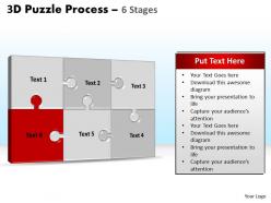 3d puzzle process stages 6 powerpoint slides and ppt templates 0412