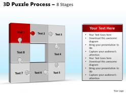 3d puzzle process stages 8 powerpoint slides and ppt templates 0412