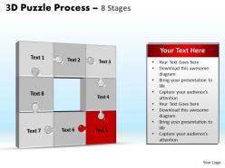 3d puzzle process stages 8 powerpoint slides and ppt templates 0412
