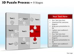 3d puzzle process stages 9 powerpoint slides and ppt templates 0412