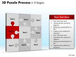 3d puzzle process stages 9 powerpoint slides and ppt templates 0412