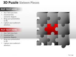 3d puzzle sixteen pieces powerpoint presentation slides