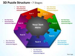3d puzzle structure 7 stages powerpoint templates graphics slides 0712