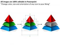 3d pyramid 3 pieces powerpoint presentation slides