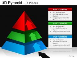 3d pyramid 3 pieces powerpoint presentation slides db