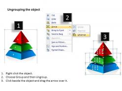 3d pyramid 3 pieces powerpoint presentation slides db