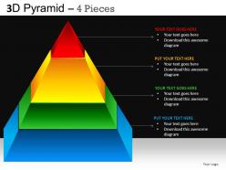 3d pyramid 4 pieces powerpoint presentation slides db