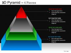 3d pyramid 4 pieces powerpoint presentation slides db