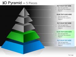 3d pyramid 5 pieces powerpoint presentation slides db
