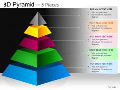 3d pyramid 5 pieces powerpoint presentation slides db