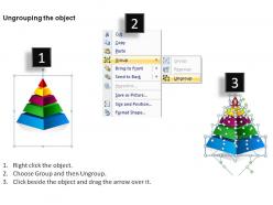 3d pyramid cone diagram 5 levels split separated ppt slides presentation diagrams templates powerpoint info graphics
