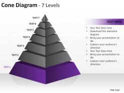 3d pyramid cone diagram 7 levels split separated slides diagrams templates powerpoint info graphics