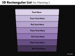 3d rectangular list for planning 1 powerpoint slides and ppt templates db