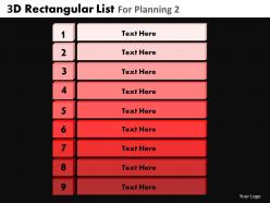 3d rectangular list for planning 2 powerpoint slides and ppt templates db