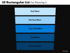 3d rectangular list for planning 3 powerpoint slides and ppt templates db