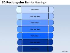 3d rectangular list for planning 4 powerpoint slides and ppt templates db