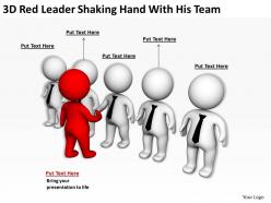 3d red leader shaking hand with his team ppt graphics icons powerpoint