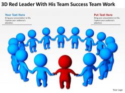 3d red leader with his team success team work ppt graphics icons