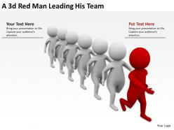3d red man leading his team ppt graphics icons