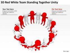 3D Red White Team standing together unity Ppt Graphics Icons