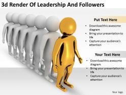 3d render of leadership and followers ppt graphics icons powerpoint