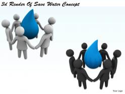 3d render of save water concept ppt graphics icons powerpoint
