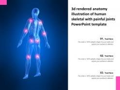 3d rendered anatomy illustration of human skeletal with painful joints powerpoint template