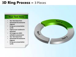 3d ring process 3 pieces powerpoint slides and ppt templates 0412