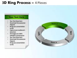 3d ring process 4 pieces powerpoint slides and ppt templates 0412