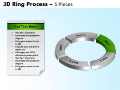3d ring process 5 pieces powerpoint slides and ppt templates 0412