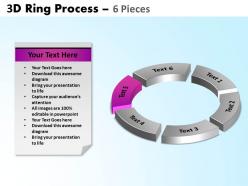 3d ring process 6 pieces powerpoint slides and ppt templates 0412