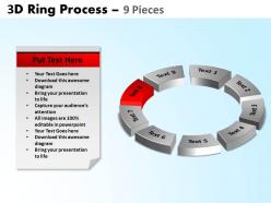 3d ring process 9 pieces powerpoint slides and ppt templates 0412
