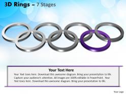 3d rings 7 stages powerpointt templates 1
