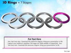 3d rings 7 stages powerpointt templates 1