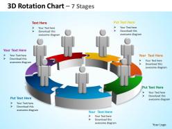 3d rotation chart 7 stages powerpoint diagrams presentation slides graphics 0912