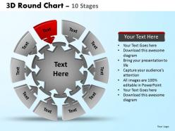 3d round chart 10 stages powerpoint slides and ppt templates 0412