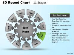 3d round chart 11 stages diagram templates 3