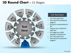 3d round chart 11 stages diagram templates 3