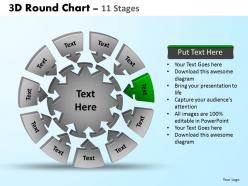 3d round chart 11 stages powerpoint slides and ppt templates 0412