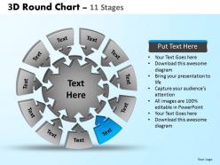 3d round chart 11 stages powerpoint slides and ppt templates 0412
