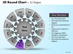 3d round chart 12 stages powerpoint slides and ppt templates 0412