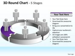 3d round chart 5 diagram stages 8