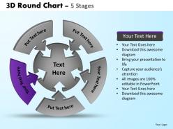 3d round chart 5 stages powerpoint slides and ppt templates 0412