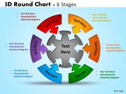 3d round chart 6 stages diagram templates 4