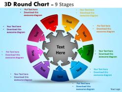 3d round chart 9 stages diagram templates 3
