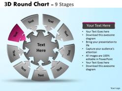 3d round chart 9 stages diagram templates 3