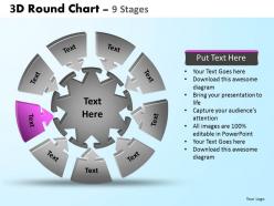 3d round chart 9 stages powerpoint slides and ppt templates 0412